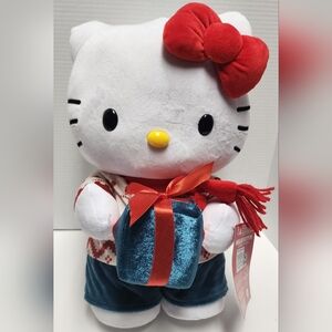 Big Hello Kitty Holiday Christmas Greeter Stuffy Cat 17” Sanrio New